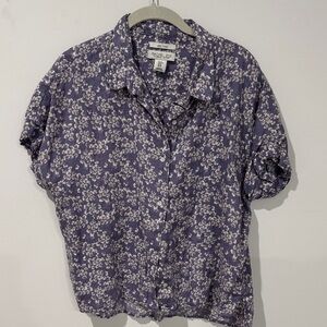 Rachel Zoe Lavender Floral Button-Down Shirt